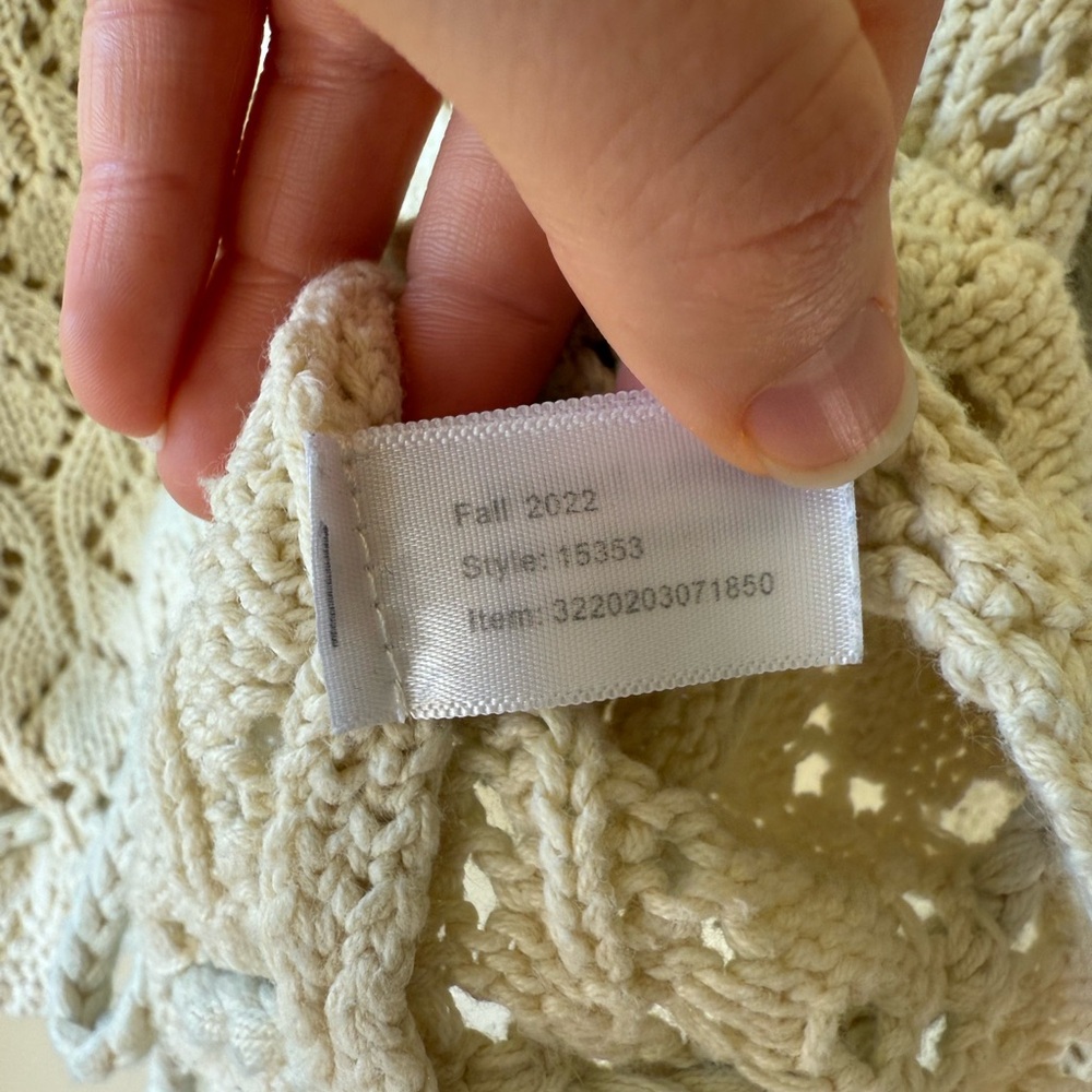 MARINE LAYER Manzanita Crochet Fringe Sweater Size M - Picture 6 of 8